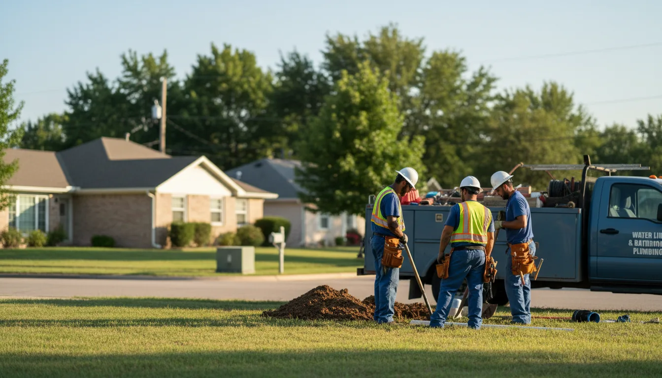 Residential water line and bathroom plumbing service in Prescott, KS